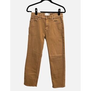 Abercrombie Kids Relaxed Straight Dark Tan Denim Pants Size 15/16 Stretch Basics